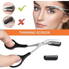 Eyebrow Shaping Kit, Eyebrow Scissors, Pencil, Brush Cutter, Beauty Tool Set with Leather Bag, 8 Pieces