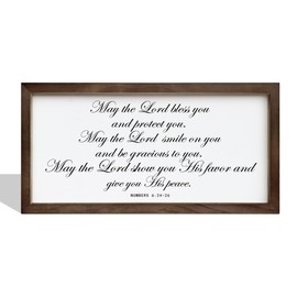 May the Lord Bless You and Protect You, Frame Numbers 6:24-26 Sign, Framed Wall Plaque Sign, Scripture Wall Decor, Christian Home Decor, Bible Verse Decor Art, Farmhouse Decor, Housewarming Gift