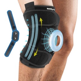 WellSync Hinged Knee Brace for Meniscus Tear,Adjustable Hinged Support with Side Stabilizers & Patella Gel Pads,for ACL,MCL,Arthritis,Injury Recovery-Unisex