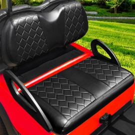 GOANYERE Golf Cart Seat Covers Kit for Club Car Precedent, OEM Ordinary Seat Cushion, Golf Cart Portable Vinyl Seat Cover (Black Golf Cart Precedent Seat Cover)