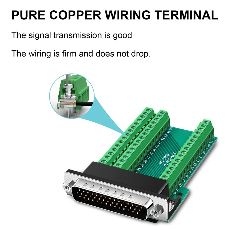 ATMLCOER DB44 Connector,Male D-SUB Header to 44-pin Port Terminal Adapter