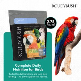Roudybush Low Fat Food for Adult Birds & Chicks - Scientifically Formulated Bird Feed - Bird Food Pellets w/ Corn, Wheat, Soy & More - Nutritious & Healthy Feed for Birds (Small, 44oz)