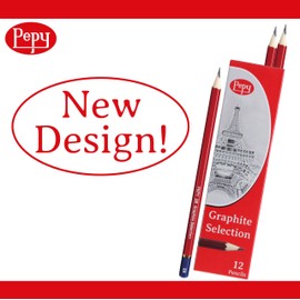 Pepy Graphite Professional Drawing Pencils - Set of 12 8H Pre-Sharpened Black Lead Pencils; Perfect for Drawing, Sketching and Shading, Graphic and Fine Art