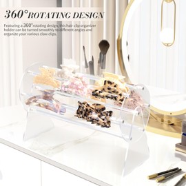 ""MOFASVIGI Acryl-Krallenklammern-Organizer, um 360 Grad drehbarer Haarspangenhalter und Aufbewahrung für Frauen und Mädchen, Haarspangen-Organizer für Schminktisch, Schminktisch., NSO123