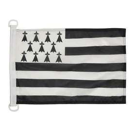 Brittany NAUTICAL Flag 18'' x 12'' - French region of Bretagne flags 30 x 45 cm - Banner 12x18 in for boat - Drapeau Bretagne AZ FLAG