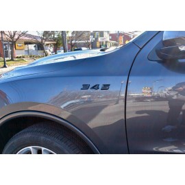 OVERLAND SPY (2pc) Gloss Black 345 Badge Emblem Chrome Trim for MOPAR HEMI Charger Challenger