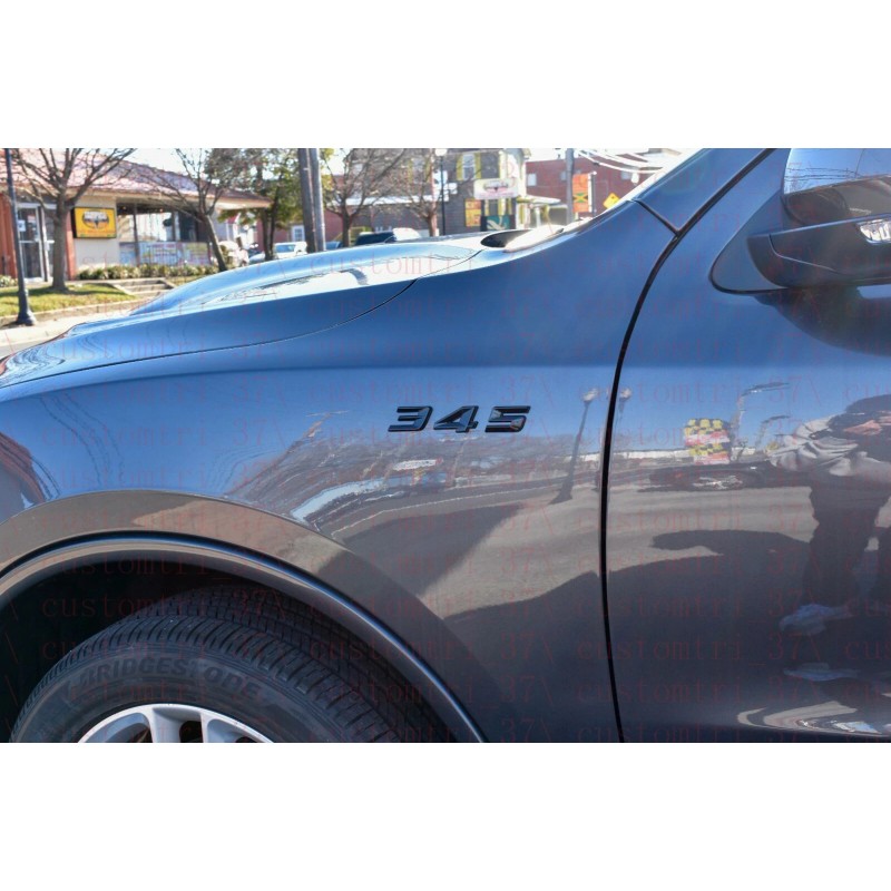 OVERLAND SPY (2pc) Gloss Black 345 Badge Emblem Chrome Trim
