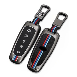 YONUFI for Ford Key Fob Cover Case, Metal Shell Car Smart Key Holder Keychain Compatible for C-Max Edge Explorer Escape Expedition Focus Flex Taurus Lincoln MKX MKS MKT