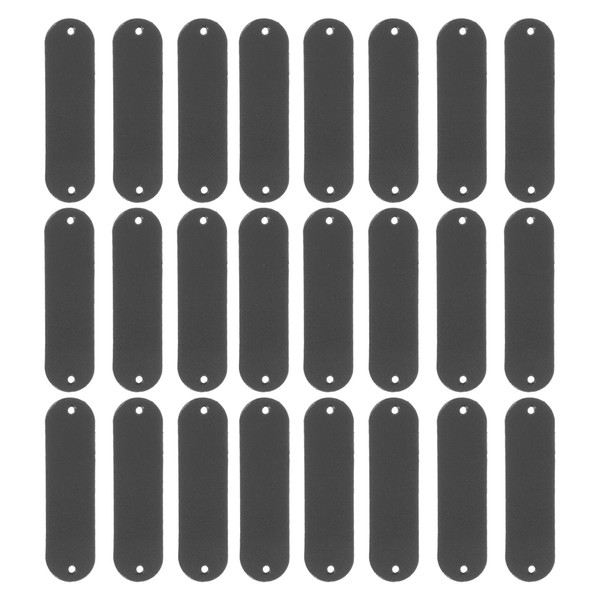 MILISTEN 100Pcs DIY Blank Leather Labels, Handmade PU Leather Tags, Embossed Clothing Tag with Holes for Jeans Bags Shoes Hat Jewelry Making Crafts, Sewing Clothing and More, Black