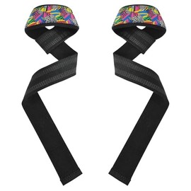 Correa de muñeca de elevación colorida de arte abstracto de 26 pulgadas, correas antideslizantes para levantamiento de pesas, culturismo, entrenamiento de fuerza