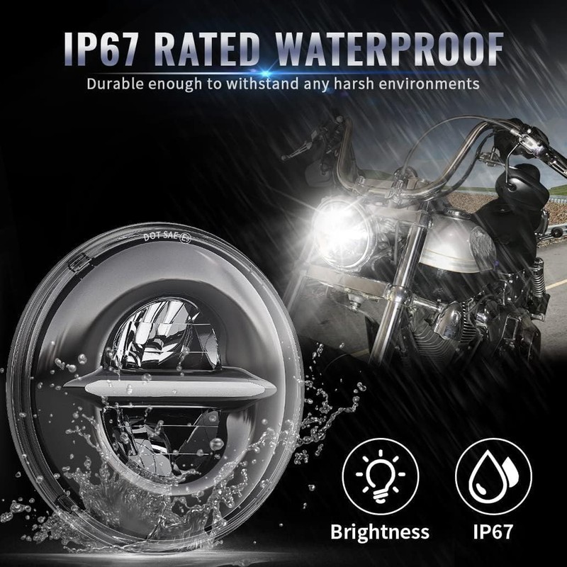 TINMAGI 5.75 Inch LED Motorcycle Headlight 6000 K 30 W,