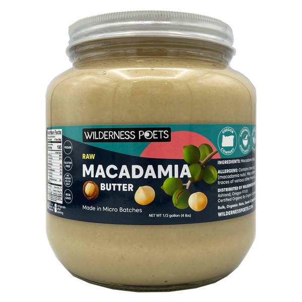 Wilderness Poets, Raw Macadamia Butter (64 Ounce - 4 Pound)