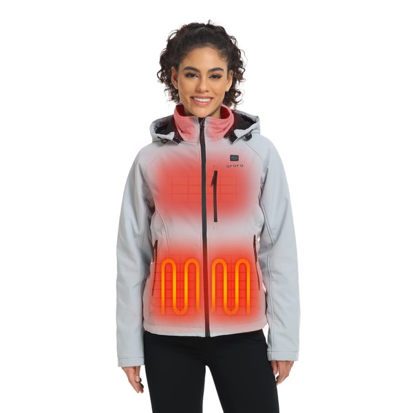 ORORO Women's Heated Jacket with Heated Collar, 4 Heat Zones