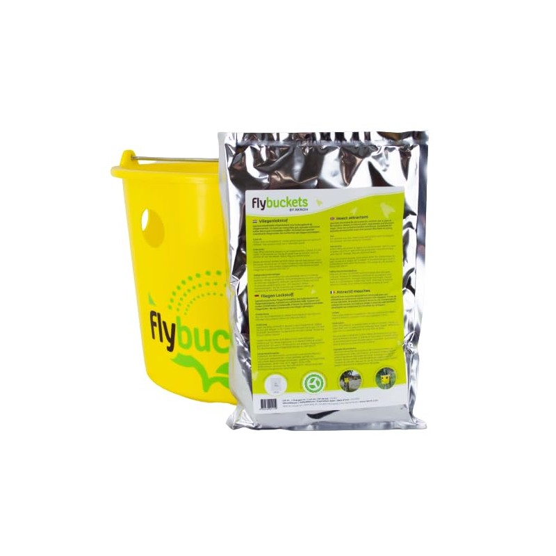 Flybuckets Fly Trap + Attractant - Fly Protection for Horse