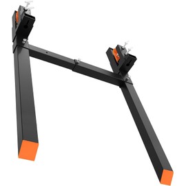 60" Pallet Forks 4000 Lbs Clamp-On Pallet Forks With Adjustable Stabilizer Bar, Heavy Duty Tractor Bucket Forks for Tractor Loader Skid Steer