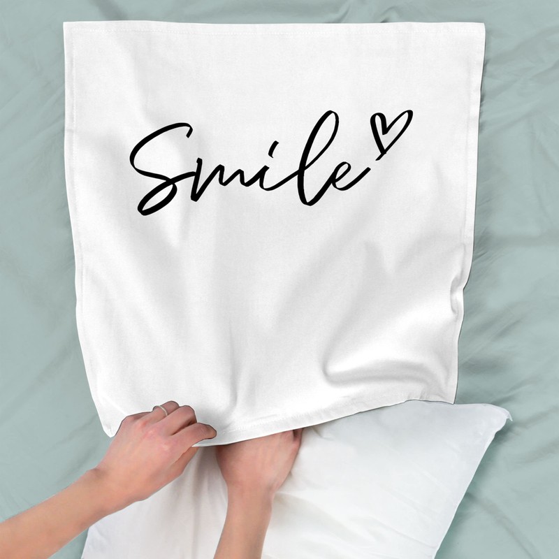 Shirtracer Cushion Cover - Statement - Smile - Lettering -