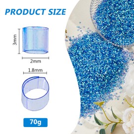 DICOSMETIC 70G Crispy Bingsu Beads Iridescent Soft Straw Tube Beads 3D Glitter Plastic Beads Marine Blue Plastic Bead Assortment Crunchy Slime Microbeads Supplies