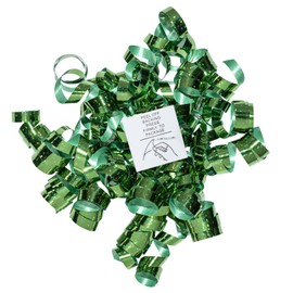 WRAPAHOLIC 12-Count Holographic Green Self-Adhesive Curly Bows Gift Wrap Accessory - Perfect for Christmas, Birthday, Holiday, Party Favors Decorations