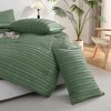 JELLYMONI 2 Pack Green Pillowcases Queen Size, Soft Microfiber Striped