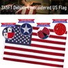 7FT Black Flag Pole Kit for Outside House with American