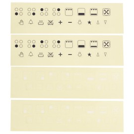 EMSea 4pcs Cooker Oven Stove Range Hob Stickers Oven Decals Labels Markings Stickers Replacement Black White Labels Knob Decal