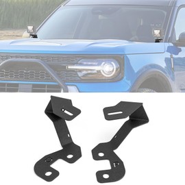 ROMELACK Hood Mount Brackets Ditch Light Pods Bracket No Drilling Compatible with Ford Bronco Sport 2021-2025
