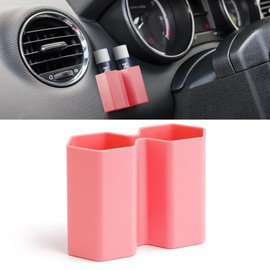 JESTOP Car Chapstick Holder, Lip Balm Holder for Car, Double Tube lipsticks Holder for Car, Space Saving, Easy to Store, Anti-Lost, Car Interior Accessories for Women and Men, Pink