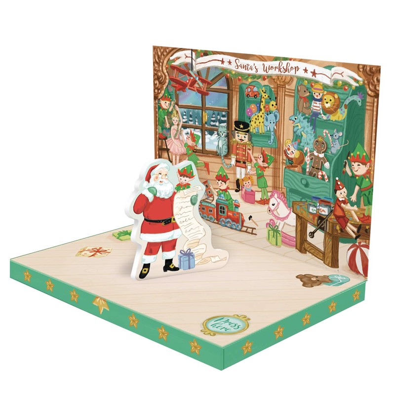 Music Box Card Santa's Workshop Novelty Dancing Musical Christmas Card