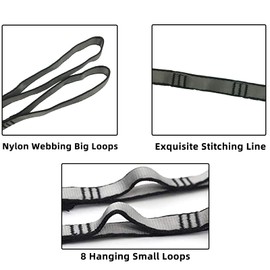 PRIOR FITNESS 2pcs Nylon Daisy Chain Straps for Aerial Yoga Hammock Swing Adjustable Aerial Silk Extender Strap Rope Anti-Gravity Yoga Extend Belts