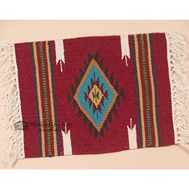 Mission Del Rey Southwestern Woven Wool (1ct Red Placemat 15x20)