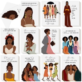 Cholemy 36 Set African American Christian Cards with Envelopes African Bible Verse Christmas Greeting Cards Religious Scripture Xmas Inspirational Quote Faith Church Holiday Gifts for Black Women