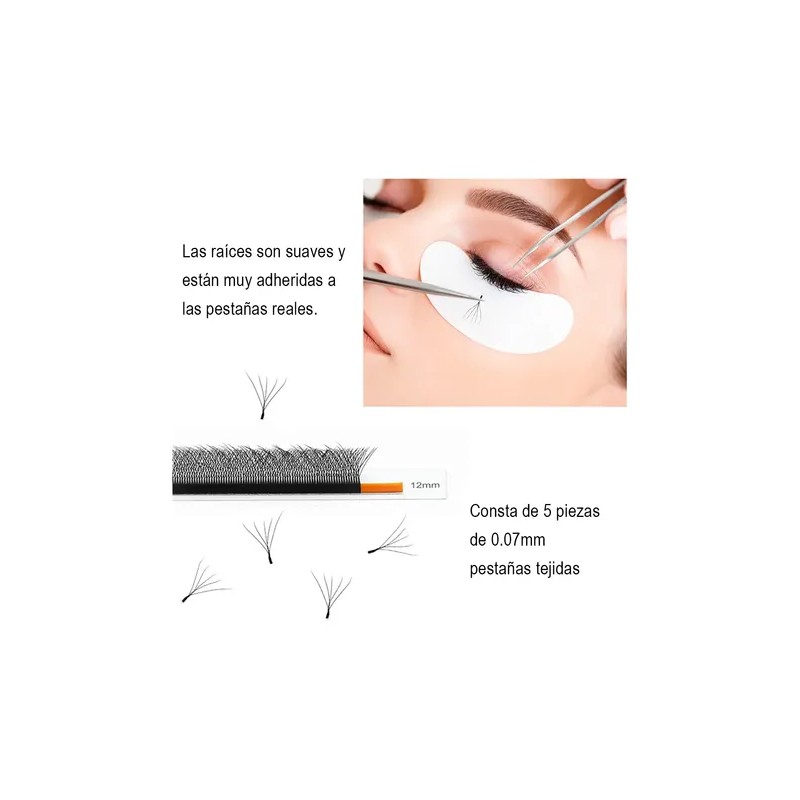 Nagaraku Extensiones De Pestañas 5d W Shape 8-15mm Mix