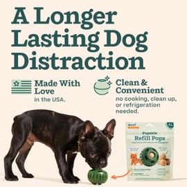 WOOF Pupsicle Refill Pops - Low-Mess Dog Snacks - with Peanut Butter and Beef - Dog Treats - Long Lasting - XL Pops - 5 Count