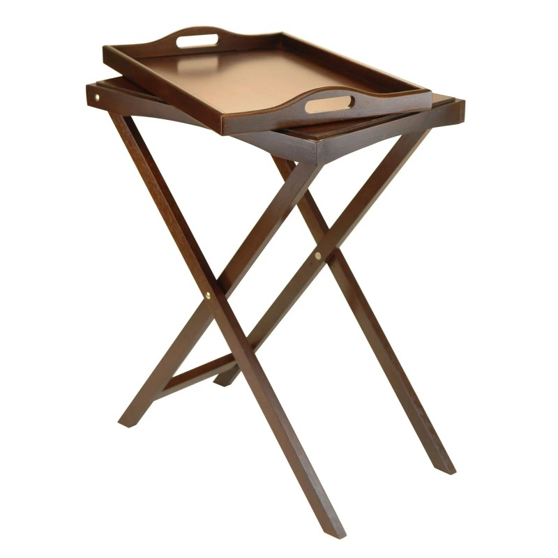 Devon Butler Serving Tray Table Practical Design Lacquered Finish Residential