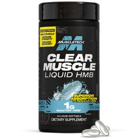 Muscletech HMB Supplements 1000mg, Clear Muscle (42 Liquid Softgels) - Highest Grade HMB for Lean Muscle & Recovery-HMB Free Acid Muscle Supplement-Help Decrease Muscle Breakdown - Packaging May Vary