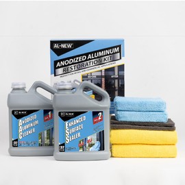 AL-NEW Anodized Aluminum Restoration Kit | Retail & Commercial Cleaner & Sealer Perfect for Use On Anodized Windows, Doors, & More (32oz Kit)