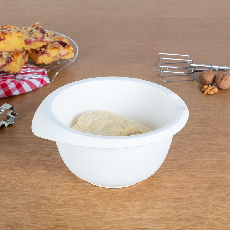 Westmark 3152227W Mixing Bowl Without Lid, 84.5 oz, White/Red