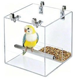 Automatic Acrylic Bird Feeder No Mess Bird Feeder Cage for Small Birds