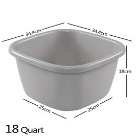 Inhouse Plastic Dish Pans for Kitchen Sinks, 2 Packs（18 Quart）