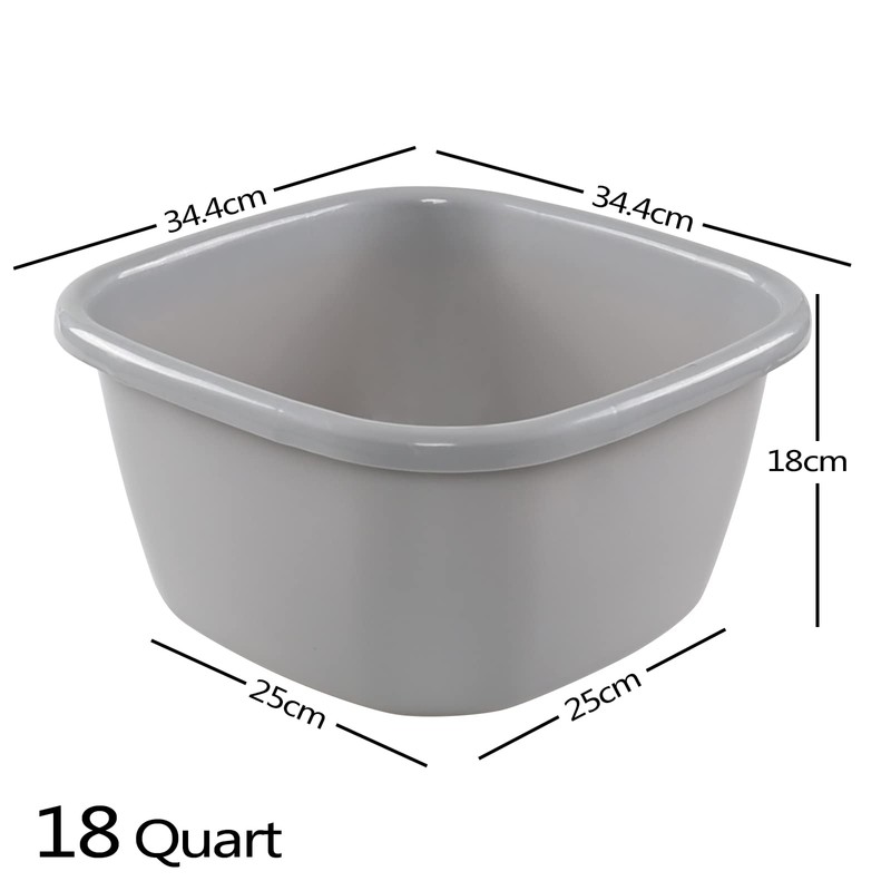 Inhouse Plastic Dish Pans for Kitchen Sinks, 2 Packs（18 Quart）