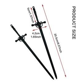 2 Pcs Metal Sword Hair Sticks Vintage Hair Chopsticks Simple and Elegant Hair Pins Sticks for Women and Girls Daily Wear