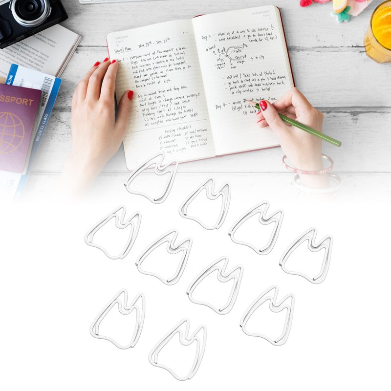 Paper Clips, 100 Pieces Tooth Shaped Paper Clips, Memo Note