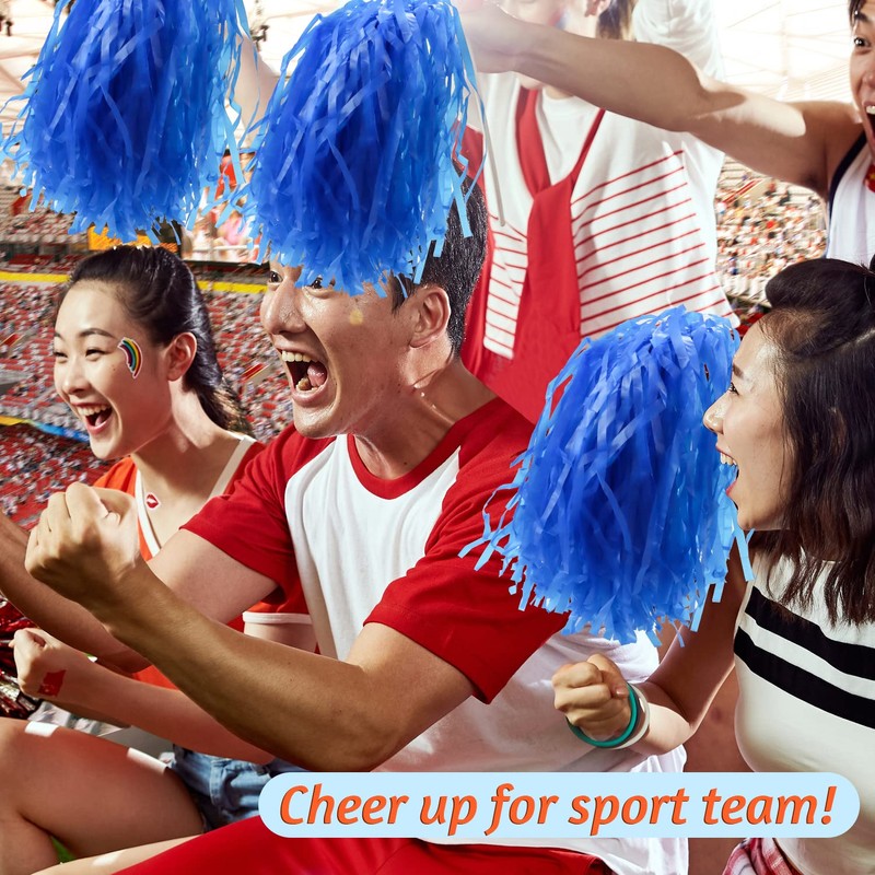 Faxco 12Pack Plastic Pom Poms Cheerleading Pom Poms Sports Dance