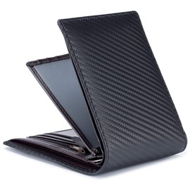 BHAKTI Men's Bi-fold Genuine Leather Wallet Coin Purse, Top Class Cowhide Leather, Super Soft, Unisex Wallet for Men, Braun