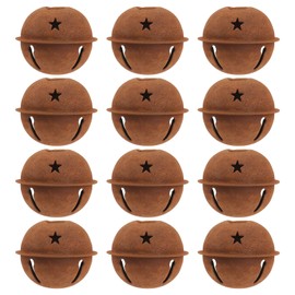 EXCEART DIY Bells Pack of 12 Rusty Bell Bells Star Cut-Out Christmas Mental Bell Bells Craft DIY Bells for Wreath Holiday Home Christmas Decoration (40 mm) Craft Bells