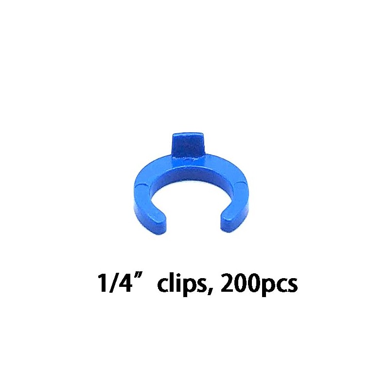 YZMSZ 1/4" O.D. Tube Fitting Blue Locking Clip Clamps for