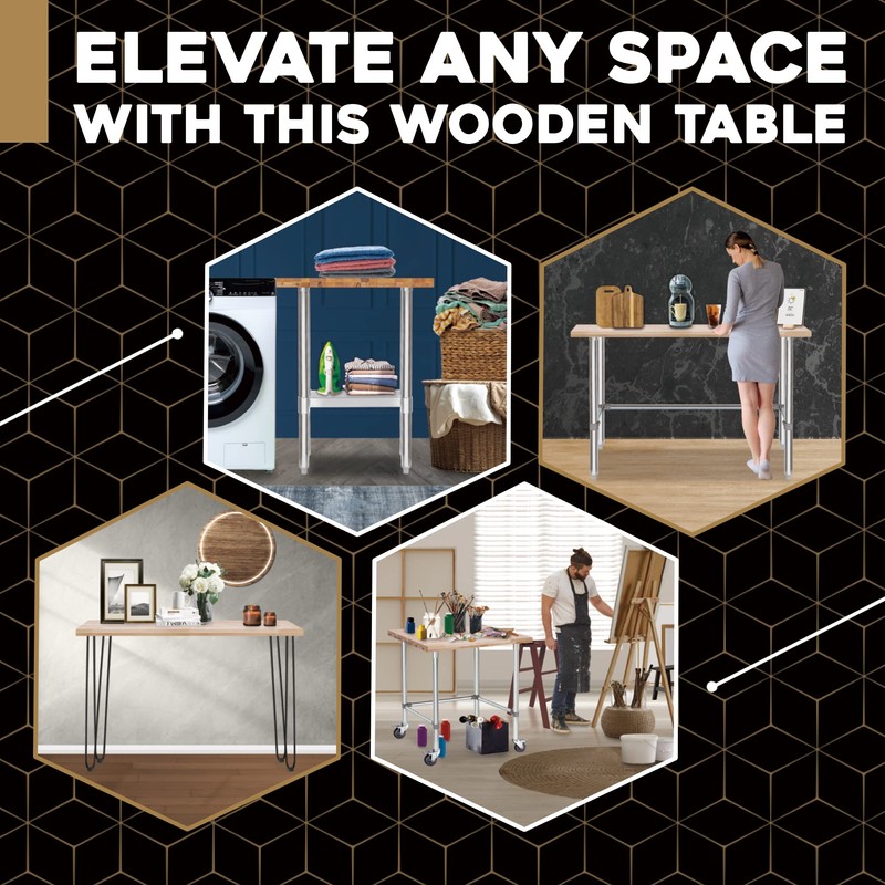 DuraSteel Solid Wood Table Top - 24 x 12 Butcher