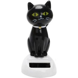BWESOO Black Solar CatDoll Dancing Cat,Figure Car Ornament,Dancing Ornaments Solar Powered Car Decoration, Desktop Deco, Gift Window Party Car,Desk Home Furniture for Display