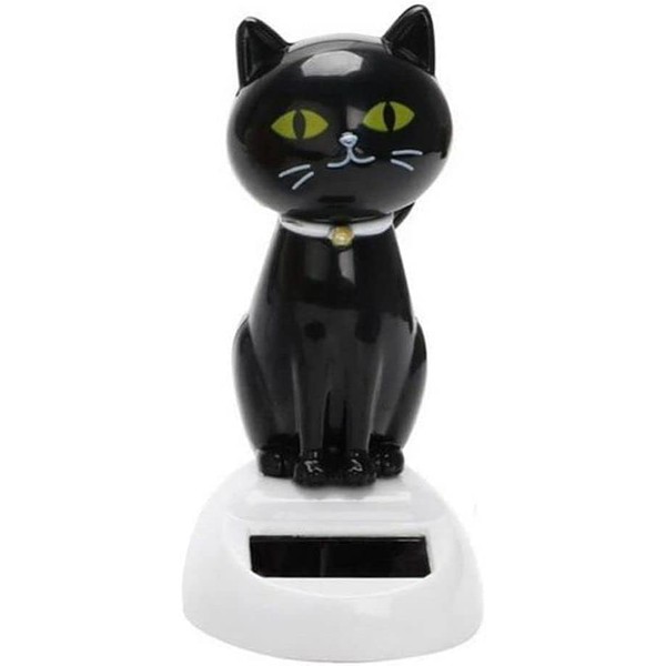 BWESOO Black Solar CatDoll Dancing Cat,Figure Car Ornament,Dancing Ornaments Solar