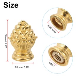 PATIKIL 30 x 20mm Lamp Finials Caps Knob, 4 Set Solid Lamp Shade Top Decoration Screw Cap Nuts with Brass Reducing Adapter for Table Lamps Floor Lamps, Gold Tone